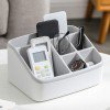 thumbnail image 1 of Caja de almacenamiento de plástico con 6 compartimentos, gran capacidad, multiusos, organizador de mostrador para baño, cocina y dormitorio, organizador de cosméticos, 1 of 7
