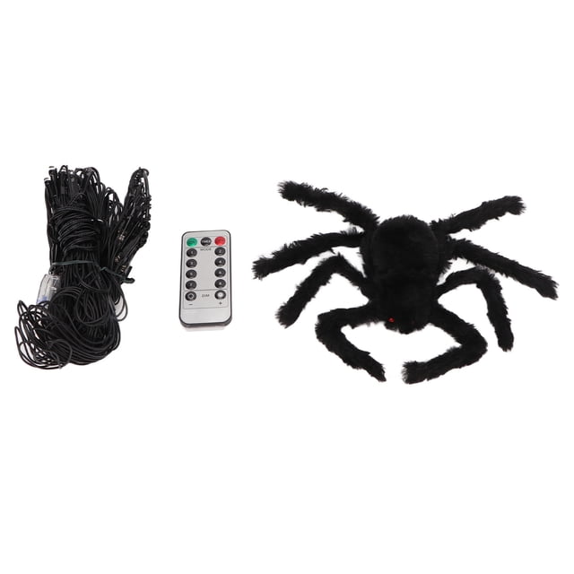 Fyearfly Luces de telaraña de Halloween, Luces de telaraña de Halloween 8 Modos de iluminación Luz cálida LED Decoraciones de Halloween para setos de jardín Vallas Porches Pared