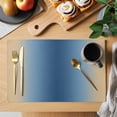 thumbnail image 2 of Navy Blue Yellow Ombre Placemats Set of 6 Farmhouse Modern Gradient Art Place Mats Indoor Wipeable Table Mats Washable Cloth Dining Table Placemats for Kitchen Holiday Party Home Decor 13x19 Inch, 2 of 9