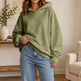 thumbnail image 2 of Women’s Oversized Hoodie Sweatshirt Casual Loose Fit Pullover Hooded Sweatshirt Long Sleeve Tops Solid Color Basic Hoodie Sweatshirt for Fall Winter, 2 of 6