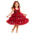 thumbnail image 2 of Kiijoy Girls Christmas Party Dresses Sleeveless Tulle Princess Dress, Red, Size 12M-6Y, 2 of 5