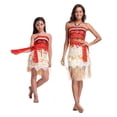 thumbnail image 2 of Disfraz de princesa Vaiana Moana para niños, disfraz de adulto, collar, peluca, fiesta de Halloween, Moana, 2 of 4