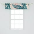 thumbnail image 2 of Modern Tropical Window Valance, Exotics Inspirations Leafy Pattern on Abstract Boho Backdrop, Curtain Valance for Kitchen Bedroom with Rod Pocket, 54" X 18", Dark Sky Blue Dark Coral, by Ambesonne, 2 of 2