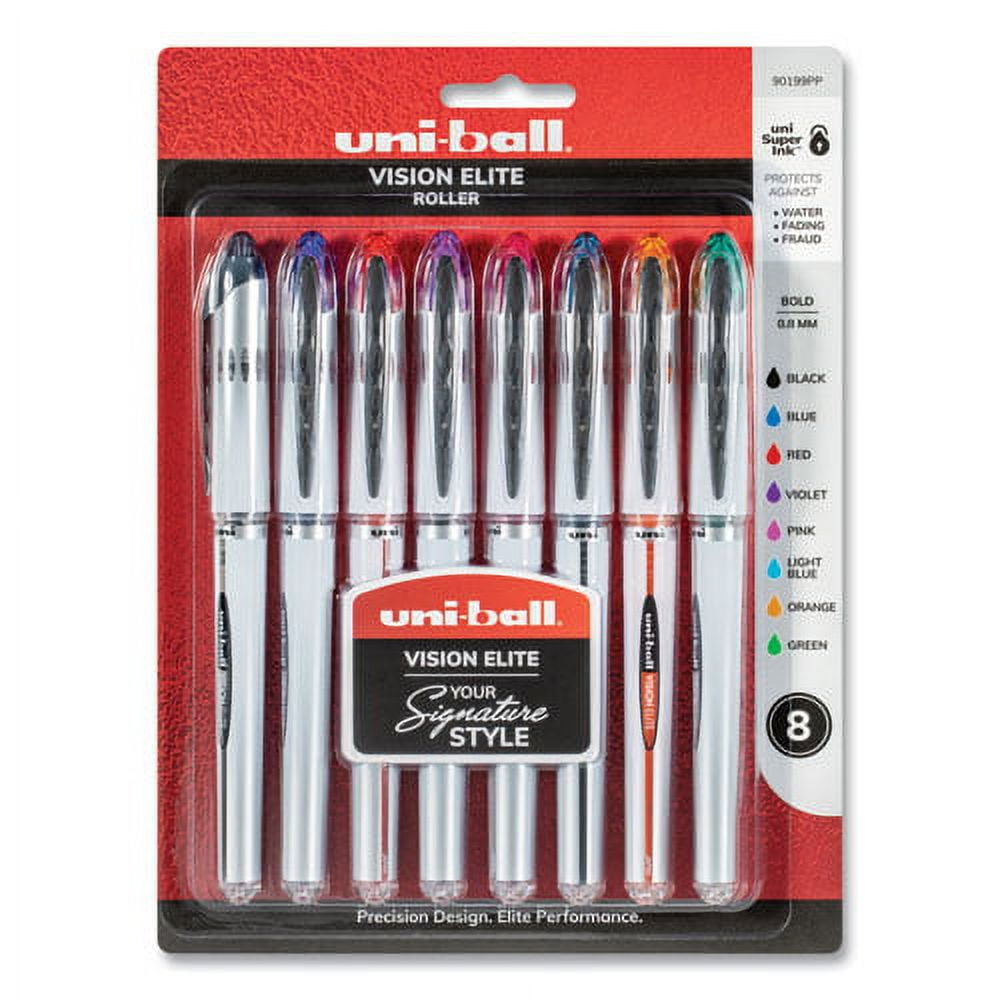 Vision Elite Roller Ball Pen, Stick, Bold 0.8 Mm, Assorted Ink And Barrel Colors, 8/pack | Bundle of 2 Packs