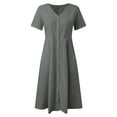thumbnail image 3 of Womens Fashion Button Up Shirt Dress Dress Summer Long Dresses With Pockets Fit And Flare Dress Knit Dress Women Dressy Dresses Long Summer Dresses for Women Beach Long Sleeve Dress for Women Summer, 3 of 3