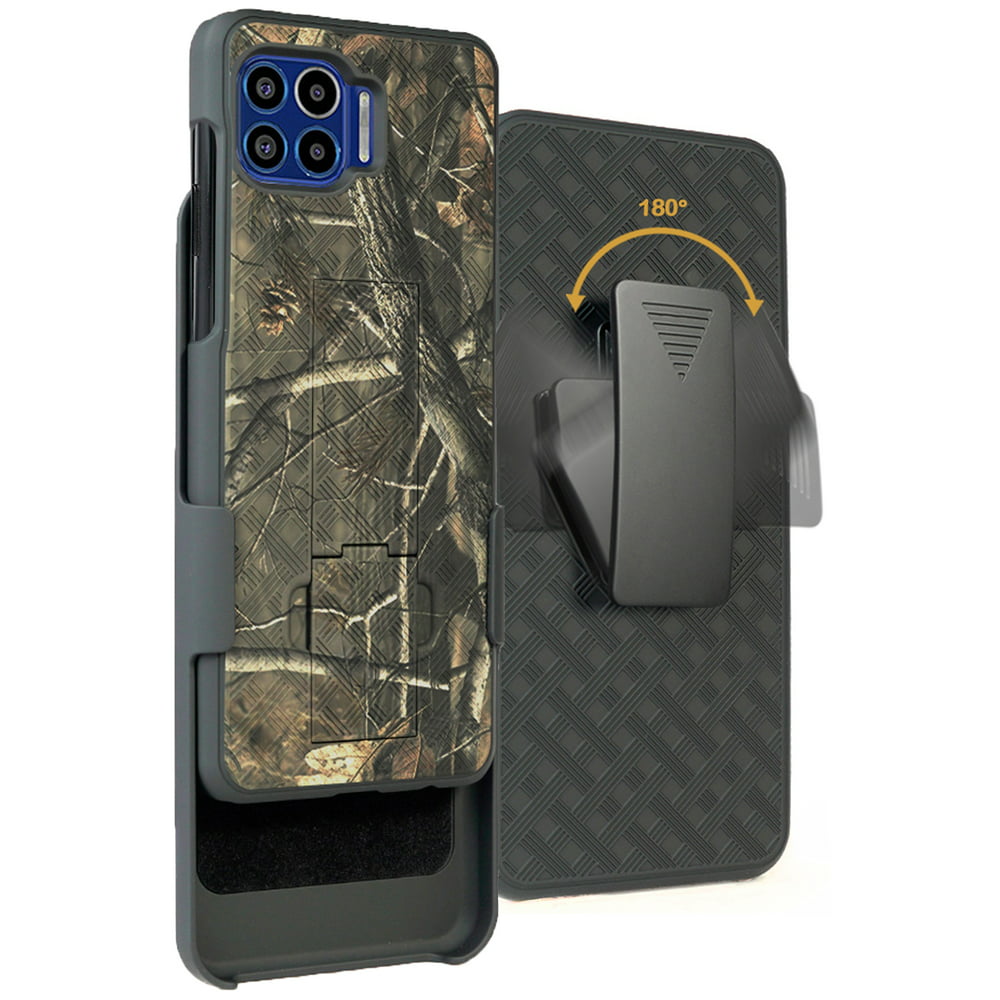 Case with Clip for Moto One 5G, Nakedcellphone [Outdoor