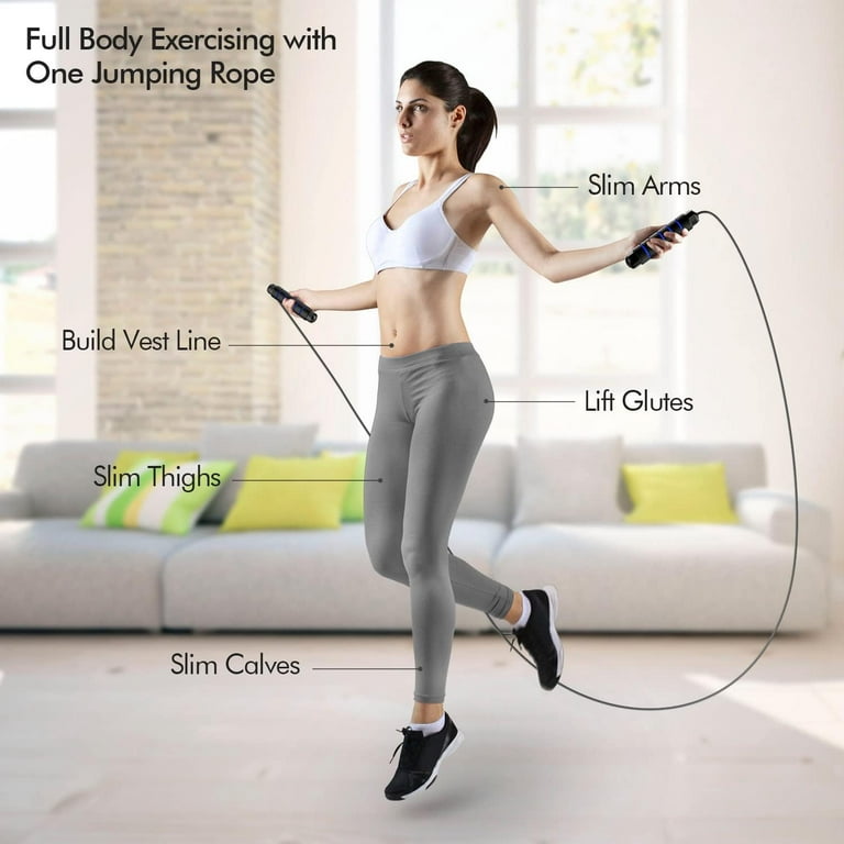 Jump Rope Tangle Free Rapid Speed Jumping Rope Cable with Ball Bearings for Women Men and Kids Adjustable Steel Jump Rope Workout with Foam