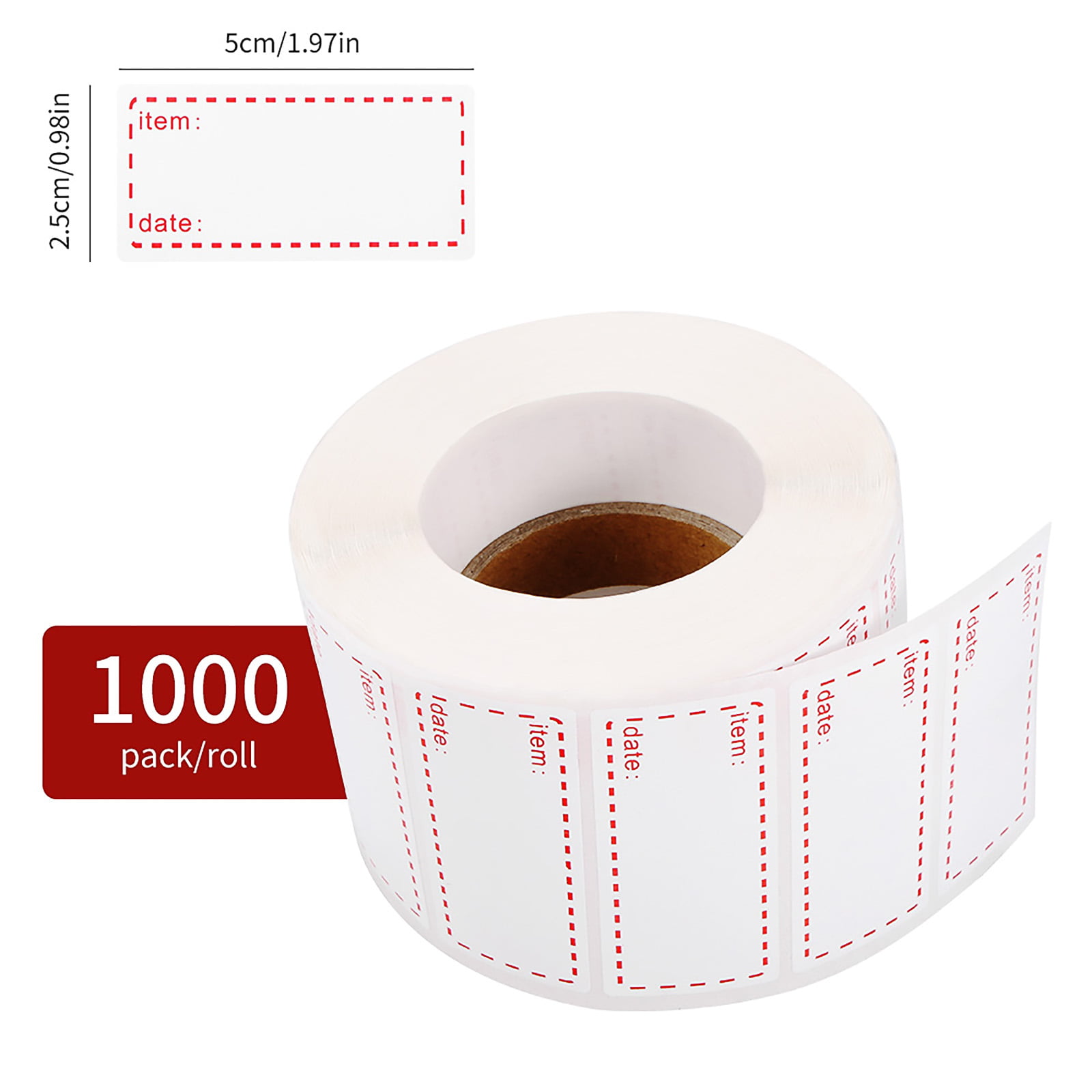 1000 Freezer Food Labels On Roll and ilauke Self-Adhesive Date Labels 50x25mm 