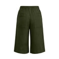 thumbnail image 5 of GUACER Bermuda Shorts for Women Solid Color Fashion Elastic Waisted Drawstring with Pockets Casual Shorts, 5 of 7