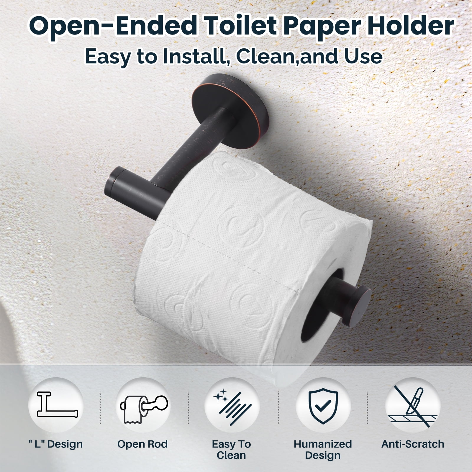 Wowow SUS304 Stainless Steel Toilet Roll Holder Wall Mount in Oil Rubbed Bronze