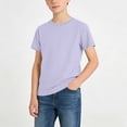 thumbnail image 2 of WMTBSRSW Cotton Teen T-Shirts Short Sleeve Summer Crew Neck Basic Tops for Boy & Girl Solid Casual Basic Tee Purple 7-8 Years, 2 of 7
