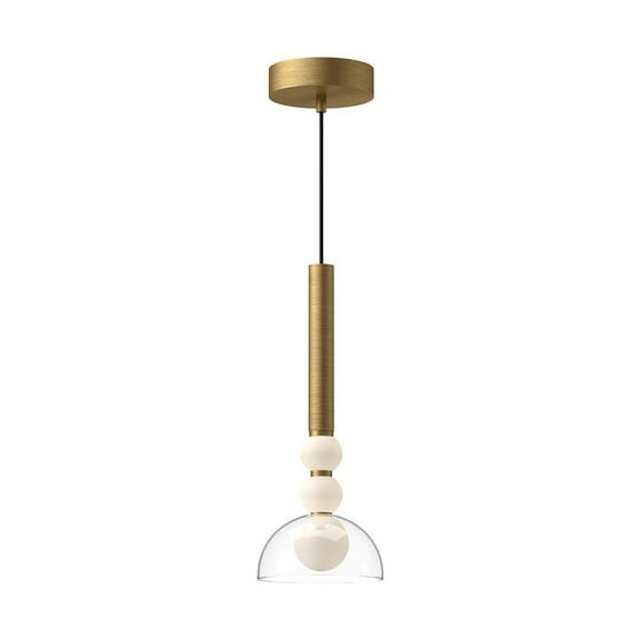 PD30502-BG/CL-Kuzco Lighting-Rise - 14W LED Pendant-15 Inches Tall and 6 Inches Wide-Brushed Gold Finish
