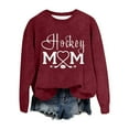 thumbnail image 4 of Hockey Mom Sweatshirt for Women Oversized Letter Print Drop Shoulder Tops Crewneck Lightweight Fashion Pullover Shirts, 4 of 4
