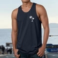 thumbnail image 2 of Mens Tank Tops Plus Size Summer Casual Beach Tank Top Palm Tree Print Vest Undershirt,Navy,5XL, 2 of 4