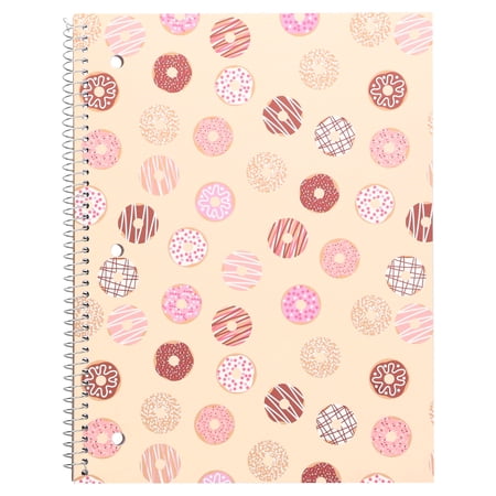Pen+Gear Wide Ruled 1-Subject Notebook, 8" x 10.5", Multicolor Donuts, 80 Sheets