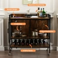 thumbnail image 3 of BENOSS Armoire à Vin à 3 Niveaux avec Porte-Gobelets et Rangement Ventilé, Gris, 3 of 6