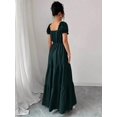 thumbnail image 2 of Womens Elegant Dark Green Tiered Maxi Dress With Puff Sleeves & Square, 2 of 7