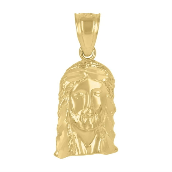 Auriga 10k Yellow Gold Jesus Religious Charm Pendant for Men