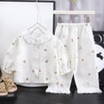 thumbnail image 7 of CAUYDY Kid Girl Clothes 10Y 11Y 12Y 13Y 14Y Teen Pjs Long Sleeved Shirt Elastic Pants 2 Piece Cute Sleepers Set Children Girls Fall Winter Outfits Sizes 13-14 Years,Beige, 7 of 7