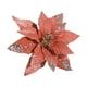 thumbnail image 2 of Adorno navideño de tela con forma de flor | Flor de Pascua de imitación dorada con lentejuelas de terciopelo | Decoración navideña para el hogar: árbol, pared, puerta, ventana, 2 of 6