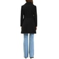 thumbnail image 3 of INSPIRE CHIC Lapel Collared Belted Coat for Women's Open Front Long Sleeve Overcoat XS Black, 3 of 6
