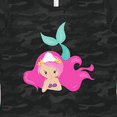 thumbnail image 4 of Inktastic Cute Mermaid, Pink Hair, Green Tail Women's T-Shirt, 4 of 5