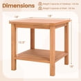 thumbnail image 3 of Gymax 2PCS 2-Tier Patio Acacia Wood Side Table w/ Slatted Tabletop Storage Shelf, 3 of 10