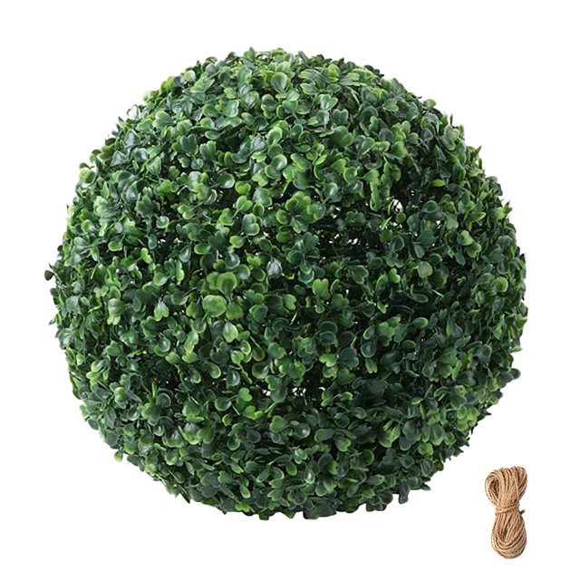 Bola topiaria artificial de boj de 23 cm, verde natural, para uso en interiores, suspendida o como decoración decorativa. Decoración de mesa con arbusto artificial.