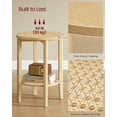 thumbnail image 5 of Boho 2-Tier Round Side Table - Rattan-Look Nightstand with Storage Shelf for Bedroom/Living Room, Space-Saving, Oak Beige, 5 of 5