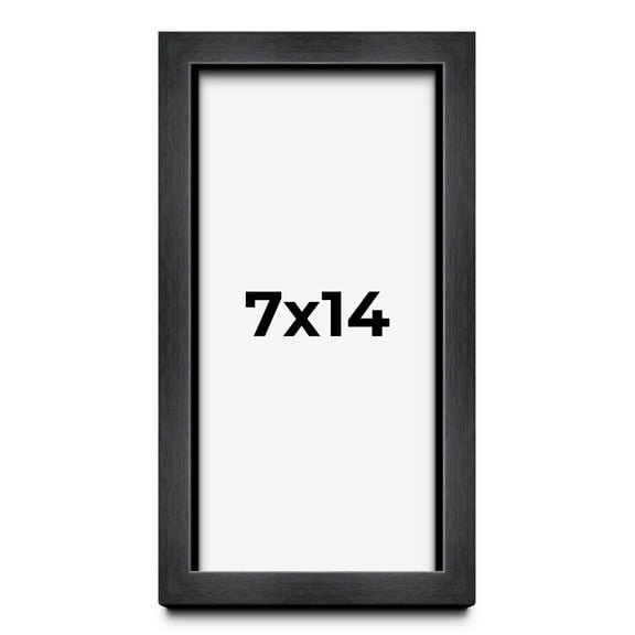 7x14 - 7 x 14 Charcoal Flat Solid Wood Frame with UV Framer's Acrylic & Foam Board Backing - Great
