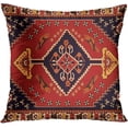 thumbnail image 4 of Set of 4 Throw Pillow Covers Tribal Abstract Red and Black Vintage Carpet Pattern Decorative Pillow Cases Home Decor Standard Square 16x16 Inches Pillowcases, 4 of 6