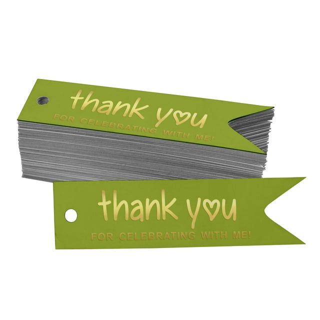 Inkdotpot Pack Of 50 Thank You For Celebrating With Me Birthday Favor Paper Tags Craft Real Gold Foil Hang Tags