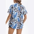 thumbnail image 3 of Women's Hawaiian Shirts Summer Floral Tropical Print Short Sleeve Button Down Tops Beach Vacation Collar Casual Blouses, 3 of 4