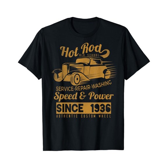 Hot Rod Vintage Old School Race Car T-Shirt Unisex S-5XL Hot Trending Shirt Birthday Gift