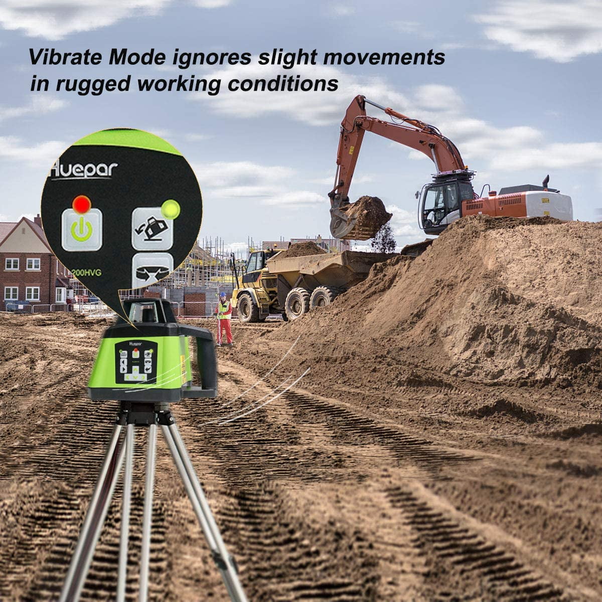 1640Ft/500M Self-Leveling Rotary Laser Level with Plumb Points, Green Rotary Laser Tool Kit with Receiver, Remote Control and Goggles