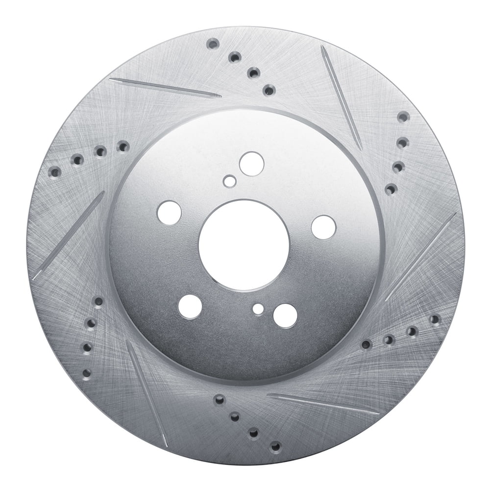 Dynamic Friction Company 631-76155R DFC Brake Rotor - Drilled And Slotted - Silver