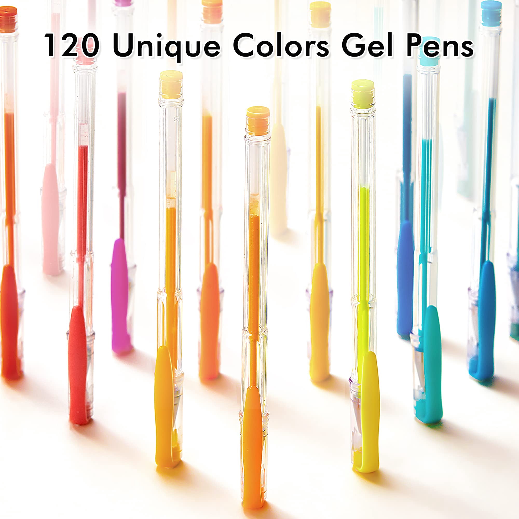120 Unique Colors (No Duplicates) Gel Pens Gel Pen Set for Adult Coloring Books Art Markers