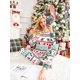 thumbnail image 2 of Pijama sexy de Navidad 2024 para mujer, otoño, bonito estampado, sudadera con capucha de manga larga, pijama con solapa en el trasero y botones, 2 of 4