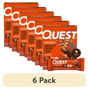 (6 pack) Quest Crispy Protein Bar, 15g Protein, Chocolate Caramel Pecan Flavored, Gluten Free, 4 Count