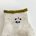 thumbnail image 4 of Women's Cute Bear Embroidered Speckled Ankle Socks 6pk - Green, 4 of 4