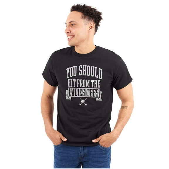 Funny Hit From Ladies Tees Golf Humor Men's Graphic T Shirt Tees Brisco Brands X