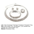 thumbnail image 7 of Jiaroswwei 1 Set Necklace Bracelet Earrings Ring Geometric Rhinestones Jewelry Shining Bright Luster Jewelry Set for Wedding, 7 of 7