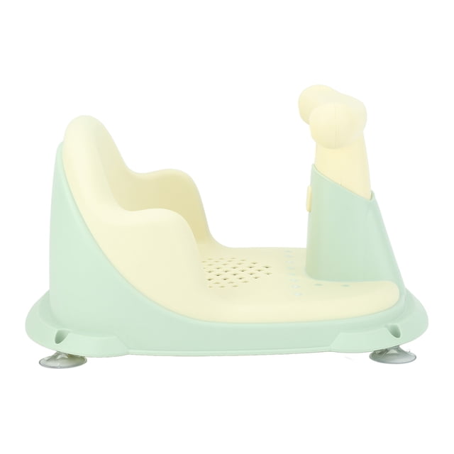 Asiento de baño para bebé, ligero, seguro, con ventosas, asiento de baño de plástico para bebés y niños pequeños, color verde
