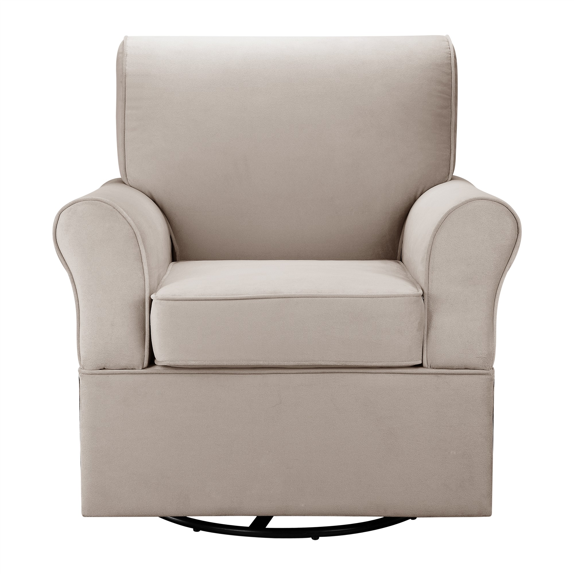 Baby Relax Kelcie Swivel Glider Chair & Ottoman Nursery Set, Beige Microfiber - image 4 of 15