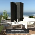 thumbnail image 2 of Red Lantern 6 ft. Tall Woven Fiber Outdoor All Weather Room Divider - 3 Panel - Black, 2 of 8