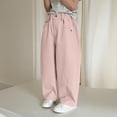 thumbnail image 5 of Riecok Wide Leg Pants for Boys Elastic Waist Pants Lightweight Solid Pull on Trousers Casual Outerwear with Pockets, 5 of 8