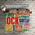 thumbnail image 2 of Ambesonne Retro Quilted Coverlet 3 Pcs, Music Rock 'n' Roll Poster, Queen Size, Multicolor, 2 of 2