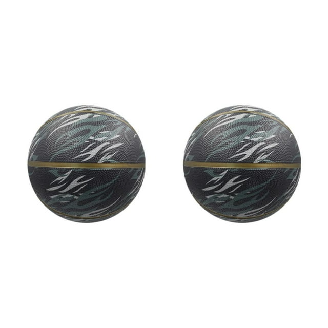 Youkk Basketball Non Toxique avec Résistant aux Chocs Imperméable Anti-Explosion PU Entraînement Basketball Élastique Noir - Taille 7 2Set
