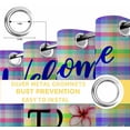 thumbnail image 4 of Fsddascl Colorful Plaid Blackout Curtains for Bedroom/Living Room, Thermal Insulated Kitchen Curtains, Floral Farmhouse Shell English Text Grommet Darkening Window Treatment Drapes 52"x72"x2, 4 of 6