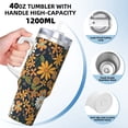 thumbnail image 3 of 40zo Ice Bar Cup With Handle Double Insulation Large Capacity Rust Prevention For Daily Travel And Other Scenes Groovy Flowers (17), 3 of 8